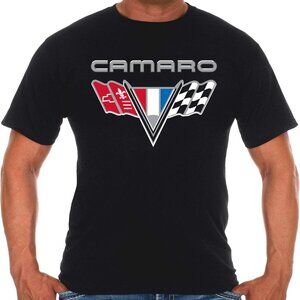 JH Design Men's Chevy Camaro T-Shirt Short Sleeve Black Crew Neck Shirt